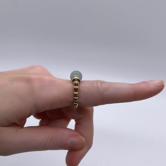 NWT Wool + Pepper Co. Gold Crystal Beaded Ring - Picture 3 of 3